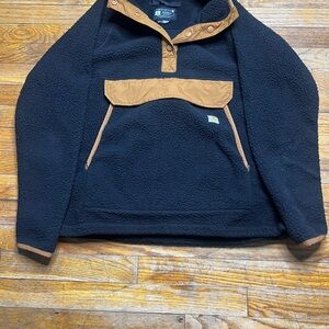 Carhartt Black Sherpa Pullover with Brown Trim